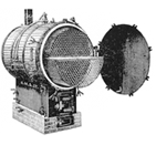 Cylindrical steam sterilizer (1909). 